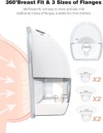 Wearable Breast Pump, Electric Breast Pump Hands Free with 3 Modes & 9 Levels, Portable Cordless Breast Pump for Travel, Office, Outdoors, 17/19/21/24mm Flanges - Image 3
